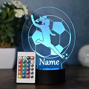 Настольная лампа LED футбольный мяч персонализированная с пультом - Фото 1
