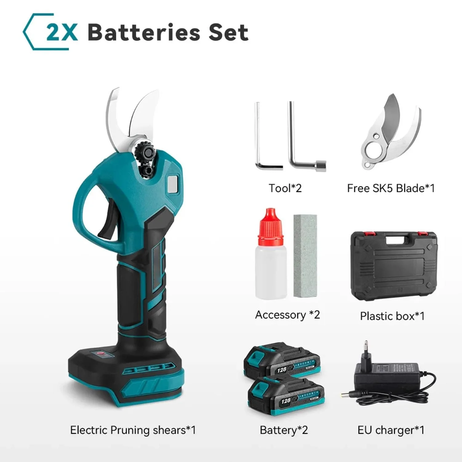 Секатор електричний Professional 18 V, з LCD дисплеєм, діаметр різання макс. 30 мм (2 x 10000 mAh), фото №2