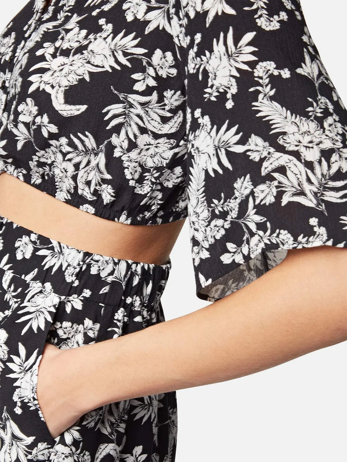 Рубашка Mavi Regular V Neck С принтом Черный Stroke Antique White flo M, фото №4