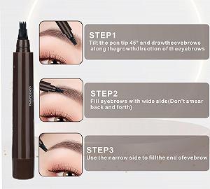 Олівець для брів Magic Microblading Contour 4 наконечники водостійкий темний synthetic.ua - Фото 1