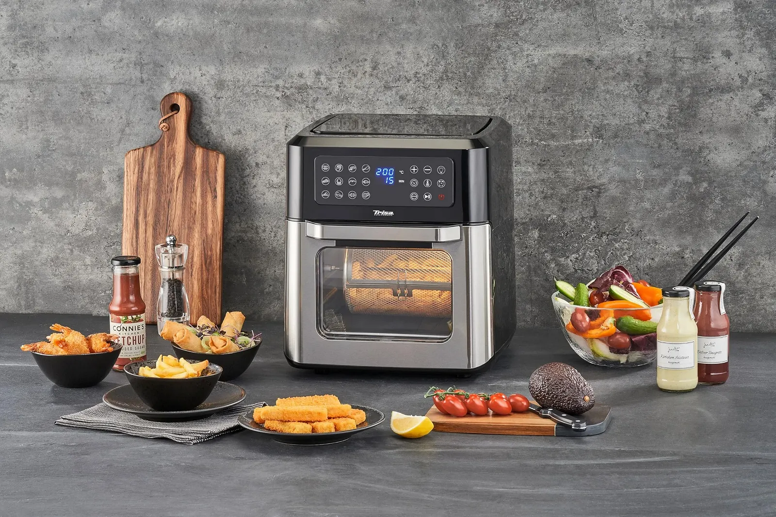 Мультипечь-духовка Trisa Crisp Master XXL 12 л 12-в-1 серебристый/черный, фото №3 Мультипечь-духовка Trisa Crisp Master XXL 12 л 12-в-1 серебристый/черный, фото №3