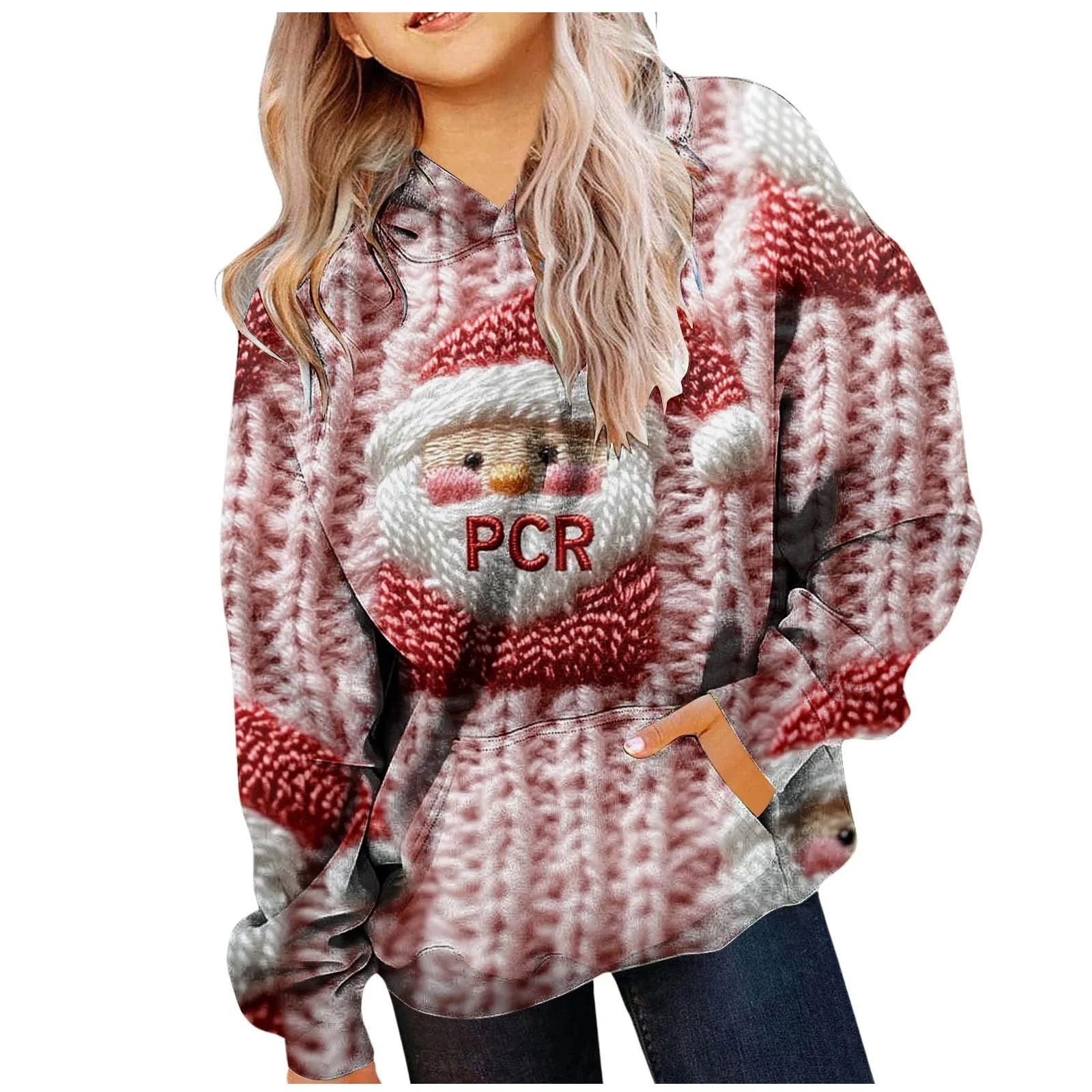 Худі Дівчинкам, Різдвяний, М'який світшот з Довгими Рукавами, Різдвяний Принт, фото №1