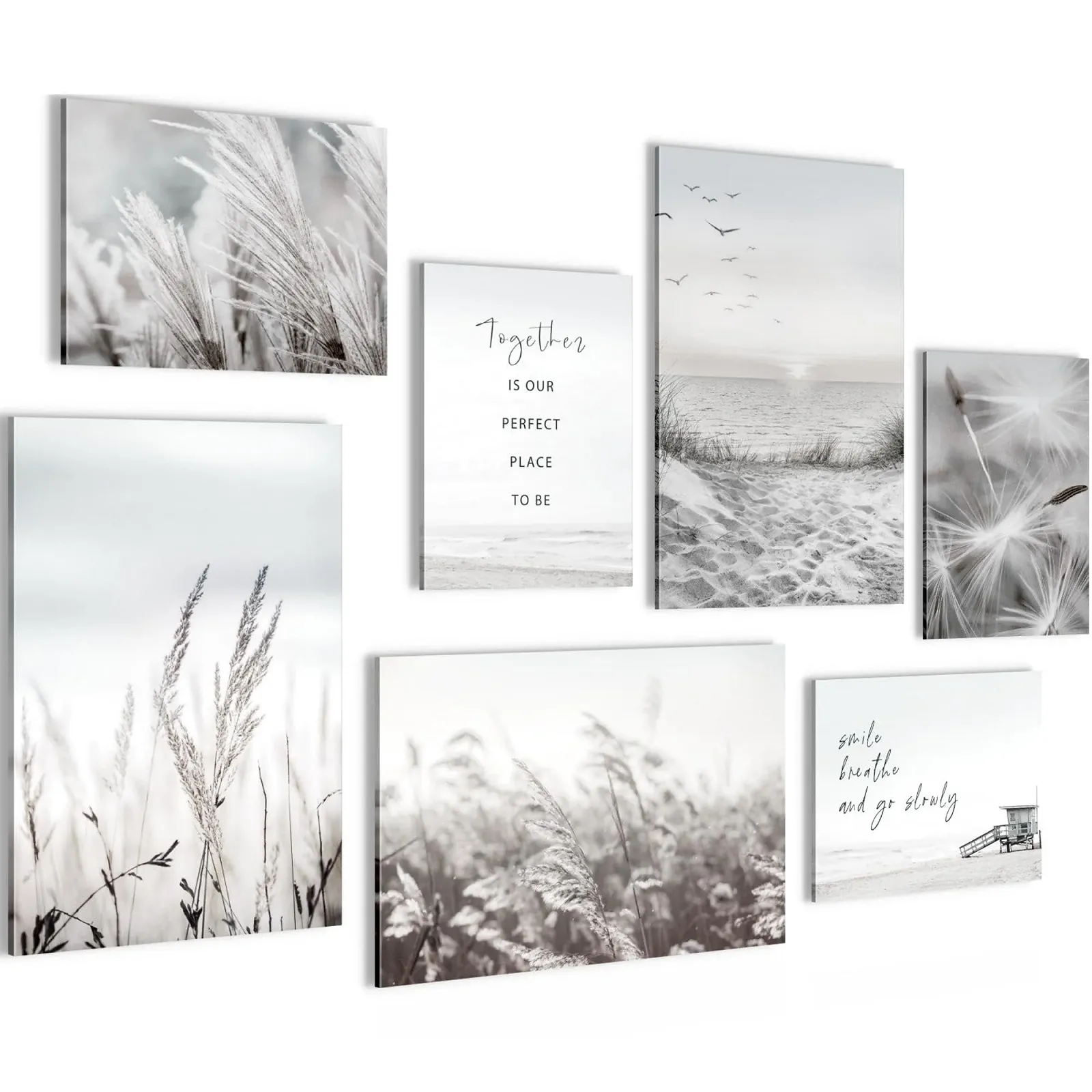 Набір картин Novart Пляж Море Бохо N033872b Чорно-білий, фото №1