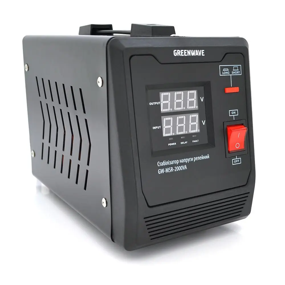 Стабілізатор напруги релейний Green Wave Mauser 2000VA 1xShuko DC140-260V, AC220±8%, BOX, фото №1