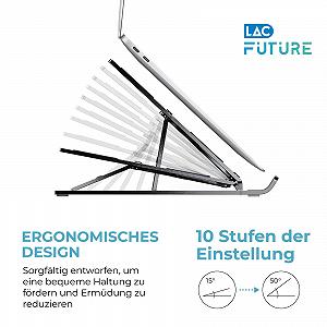 Подставка для ноутбука, 10 уровней, регулируемая по высоте, вентилируемое охлаждение, настольная подставка для MacBook Pro Air, Dell, HP (10-15.6 дюймов) - Черный synthetic.ua - Фото 1