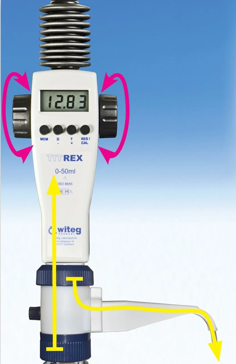 Цифрова бюретка Witeg TITREX DE-M 0-50 мл Сірий, фото №2