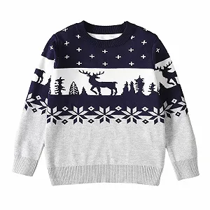 Вязаный свитер Generisch Детский рождественский свитер для мальчиков, рождественский свитер, смешной свитер с оленем, уродливый рождественский свитер, рождественский свитер для девочек, теплая рождественская рубашка, смешная - Фото 1
