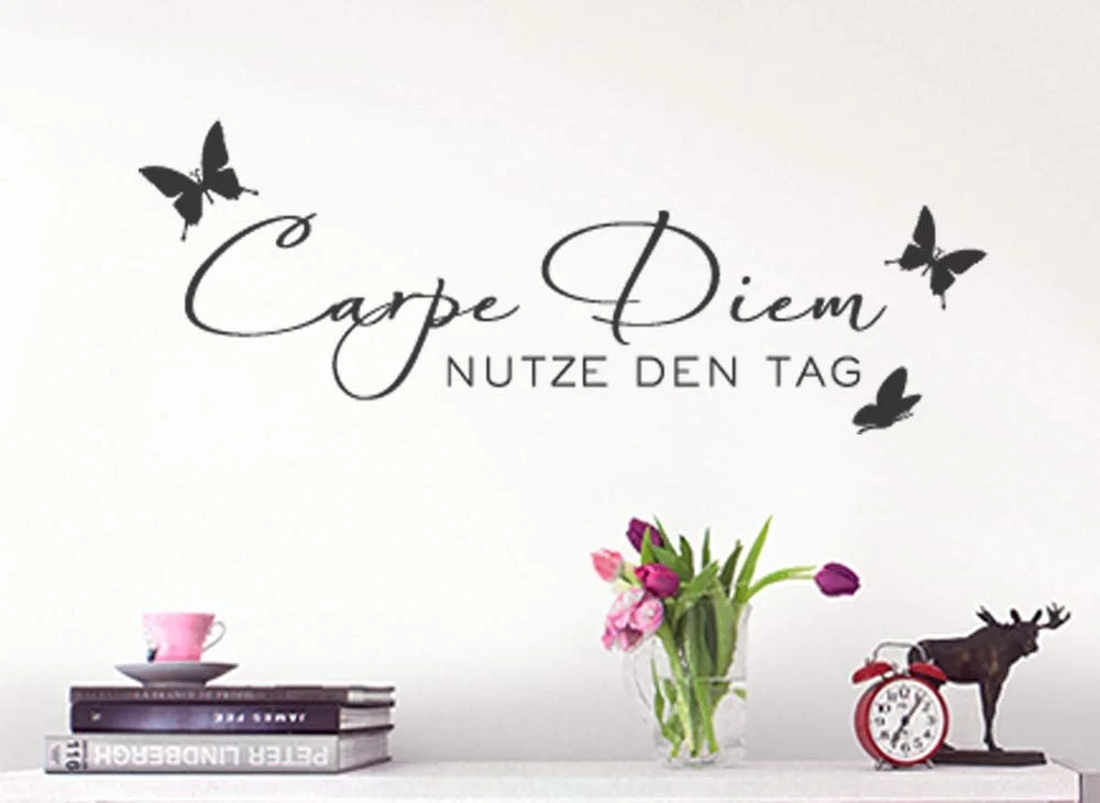 Наклейка на стену Grandora W723 Carpe Diem с бабочками 34 цвета, фото №1