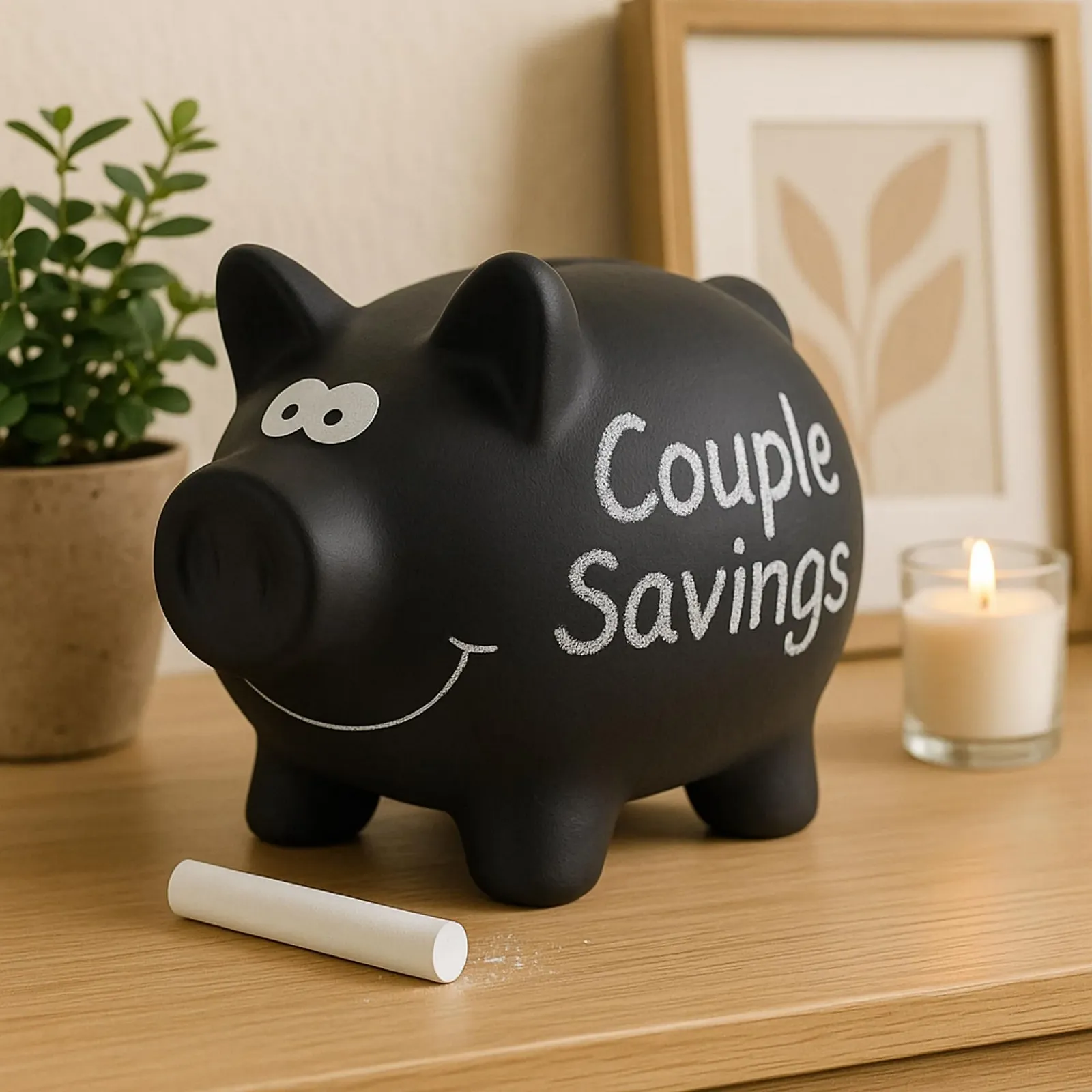 Скарбничка MIJOMA Свиня керамічна з грифельним покриттям та замком, фото №8