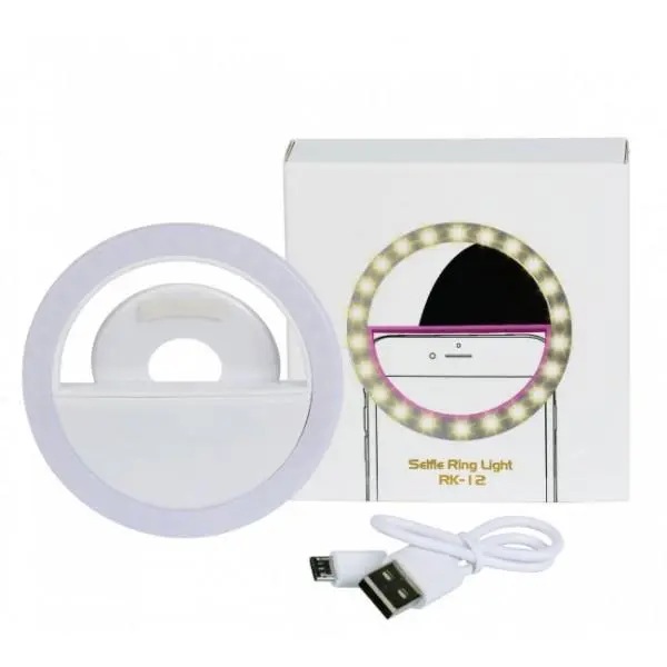Светодиодное селфи кольцо Selfie Ring Light с USB зарядкой Белый, фото №8