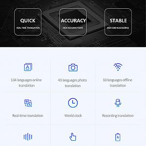 Перекладач мови та фотографій, Інтелектуальний Офлайн-переклад голосу 134 мовами, для 10 країн, з Wi-Fi synthetic.ua - Фото 1