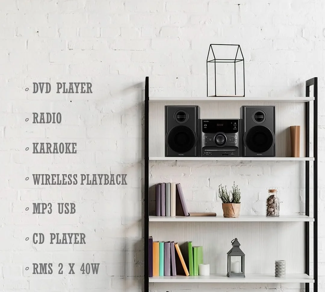 Мини-стереосистема Roxel RCD-250BT Micro Hi-Fi, DVD-проигрыватель, функция караоке, дистанционное управление, беспроводное воспроизведение, FM-радио, воспроизведение USB MP3, выходная мощность 40 Вт RMS, фото №6 Мини-стереосистема Roxel RCD-250BT Micro Hi-Fi, DVD-проигрыватель, функция караоке, дистанционное управление, беспроводное воспроизведение, FM-радио, воспроизведение USB MP3, выходная мощность 40 Вт RMS, фото №6