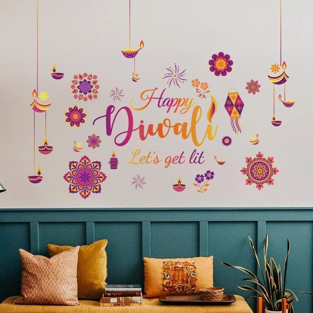 Наклейка на стіну HPNIUB Happy Diwali, фото №5