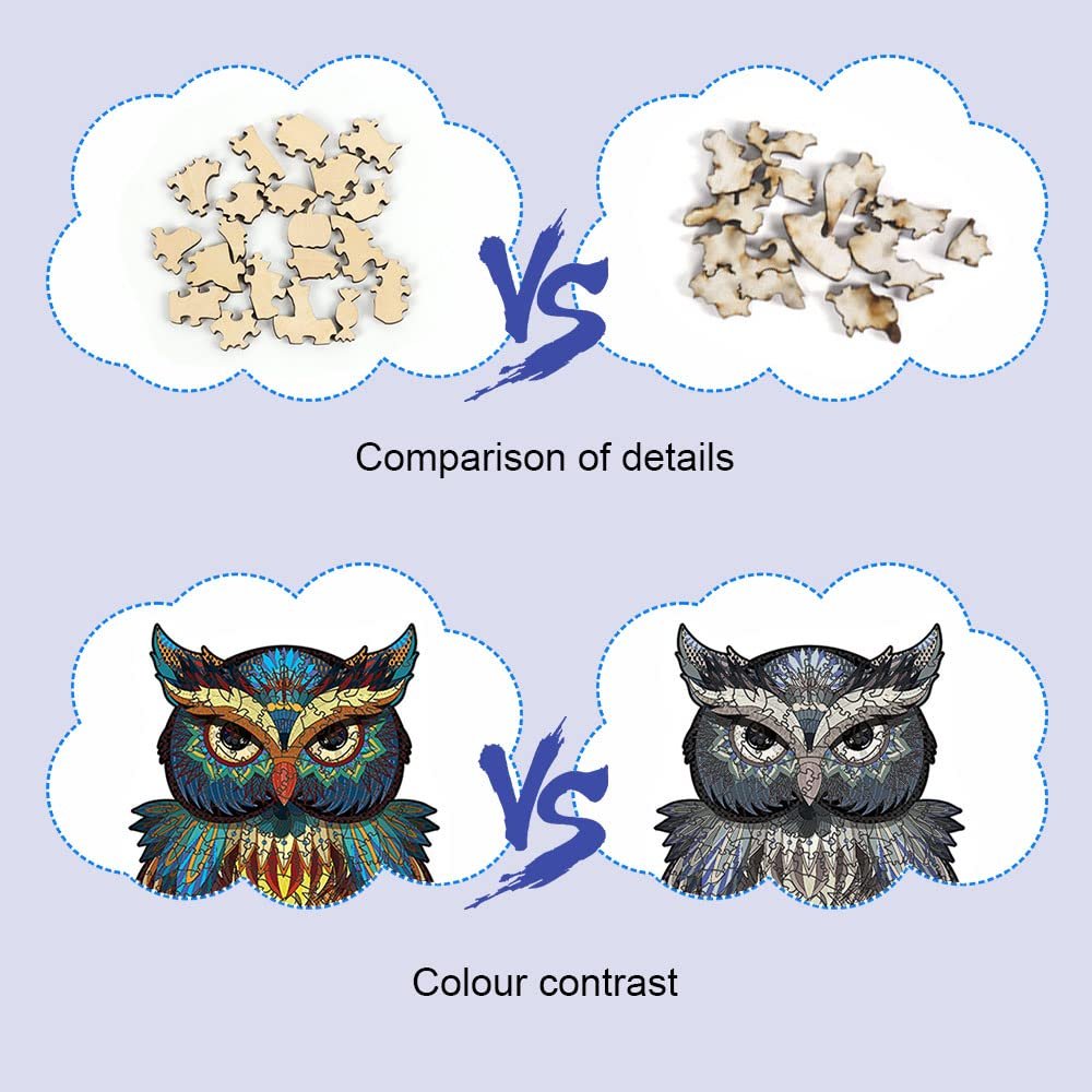 Деревянный пазл OSDUE Eagle Puzzle 100 элементов форма орла 16 x 26.3 см в деревянной коробке, фото №3