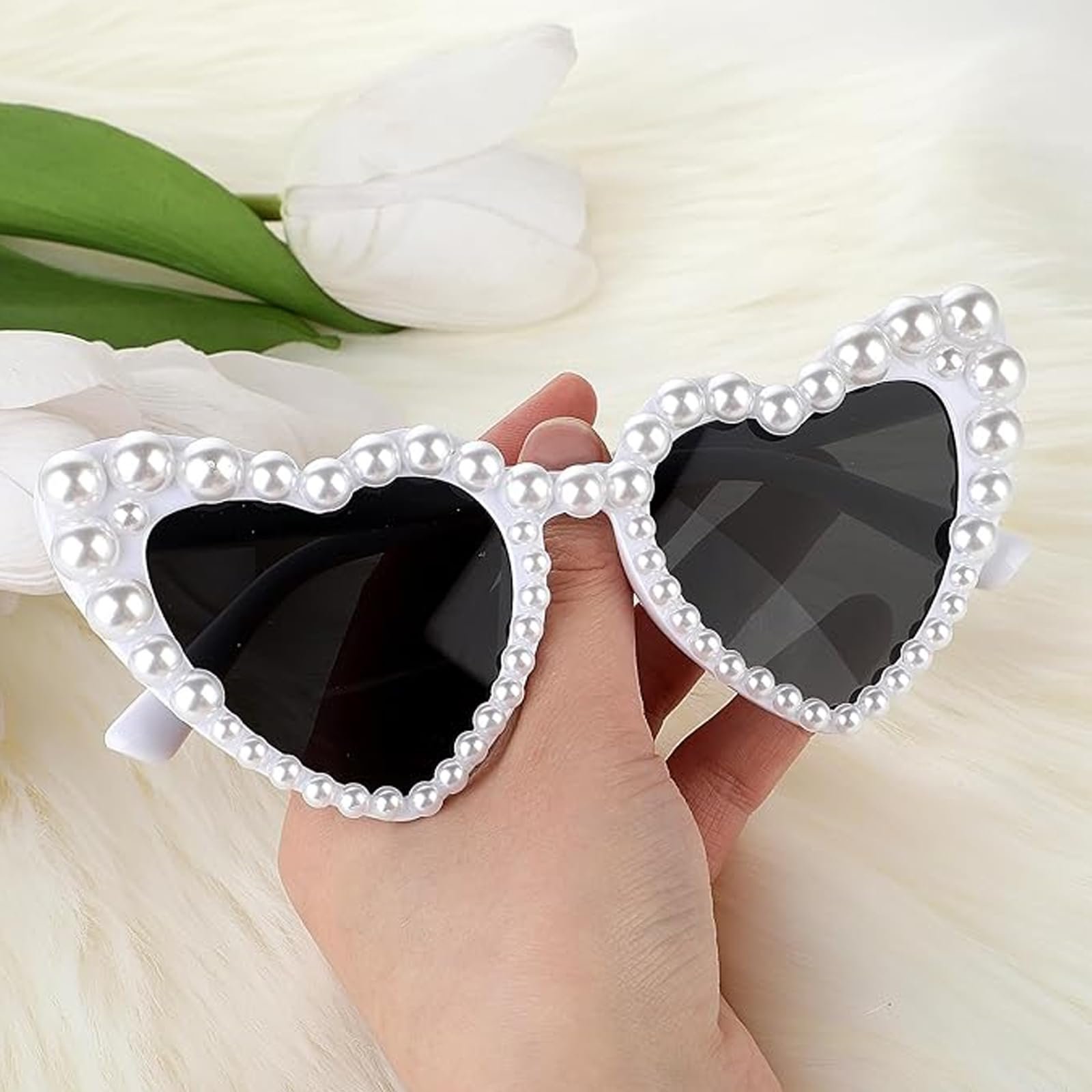 Солнцезащитные очки NICECONE Сердце Форма сердца Белый, фото №5