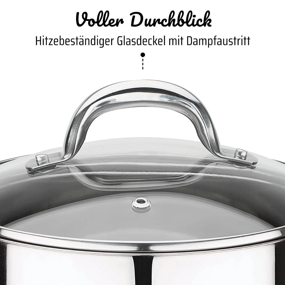 Кастрюля GSW Montreal для овощей с крышкой, 22 см/около 6.8 литров, нержавеющая сталь, серебристый, 22 см, 2, фото №4 Кастрюля GSW Montreal для овощей с крышкой, 22 см/около 6.8 литров, нержавеющая сталь, серебристый, 22 см, 2, фото №4