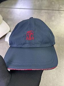 Кепка Brunello Cucinelli темно-синя з червоним логотипом gu594 synthetic.ua - Фото 1