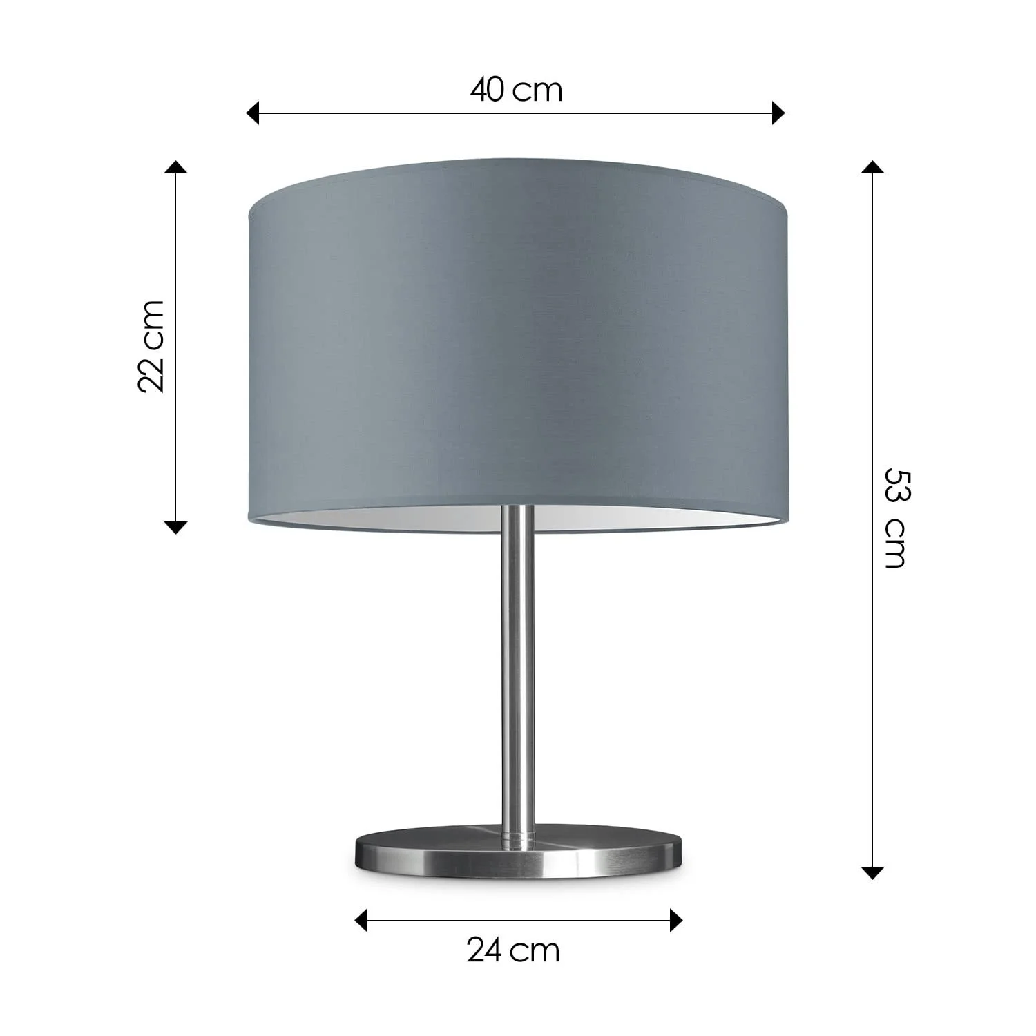 Настільна лампа Home Sweet Home Mauro Modern 40/40/35.6 см з тканинним абажуром E27 з вимикачем світло-сіра, фото №4