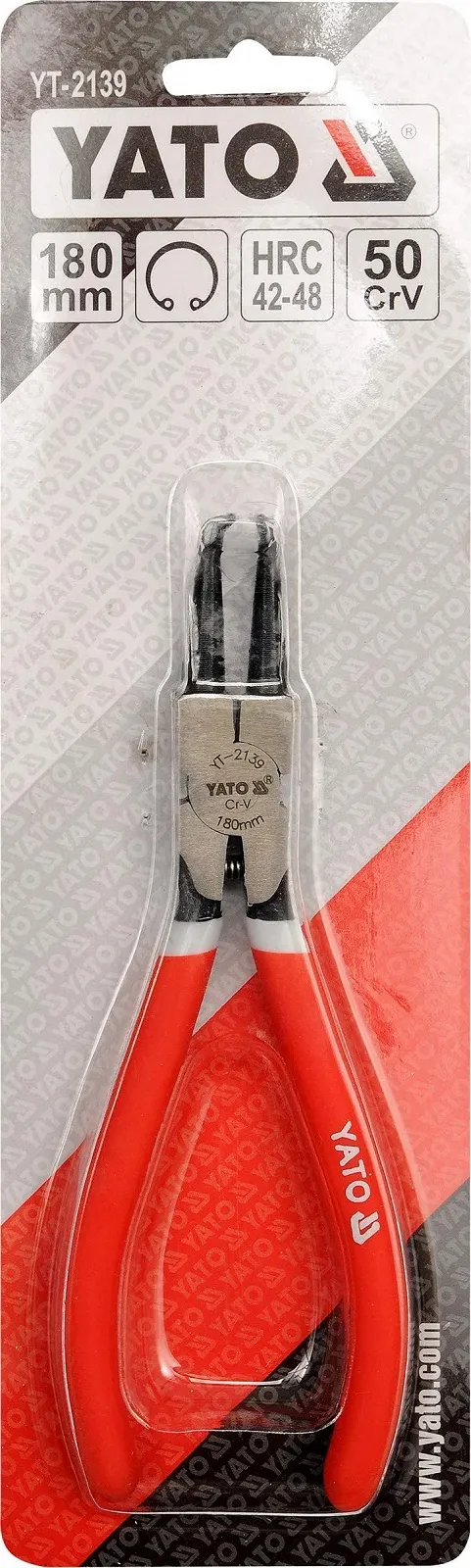 Кліщі внутрішні вигнуті Yato 180 мм CRV50, фото №3