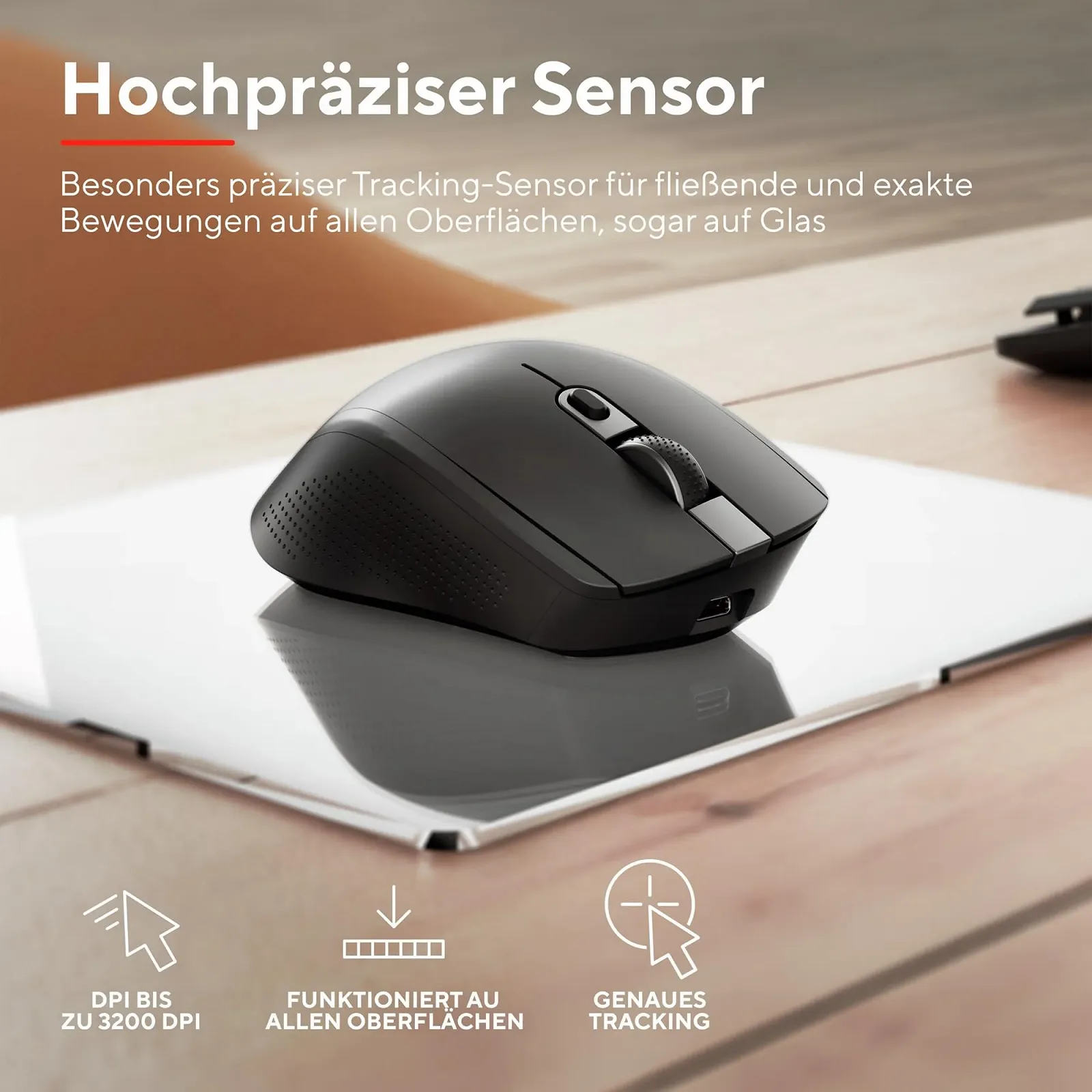 Мышь Беспроводная Trust Ozaa+ Bluetooth + 2.4 GHz, Программируемая, для Нескольких Устройств, с Боковым Колесом Прокрутки, 60% Переработанного Пластика, Перезаряжаемая, Тихая, для Ноутбука, Компьютера, Mac, Черная, фото №5