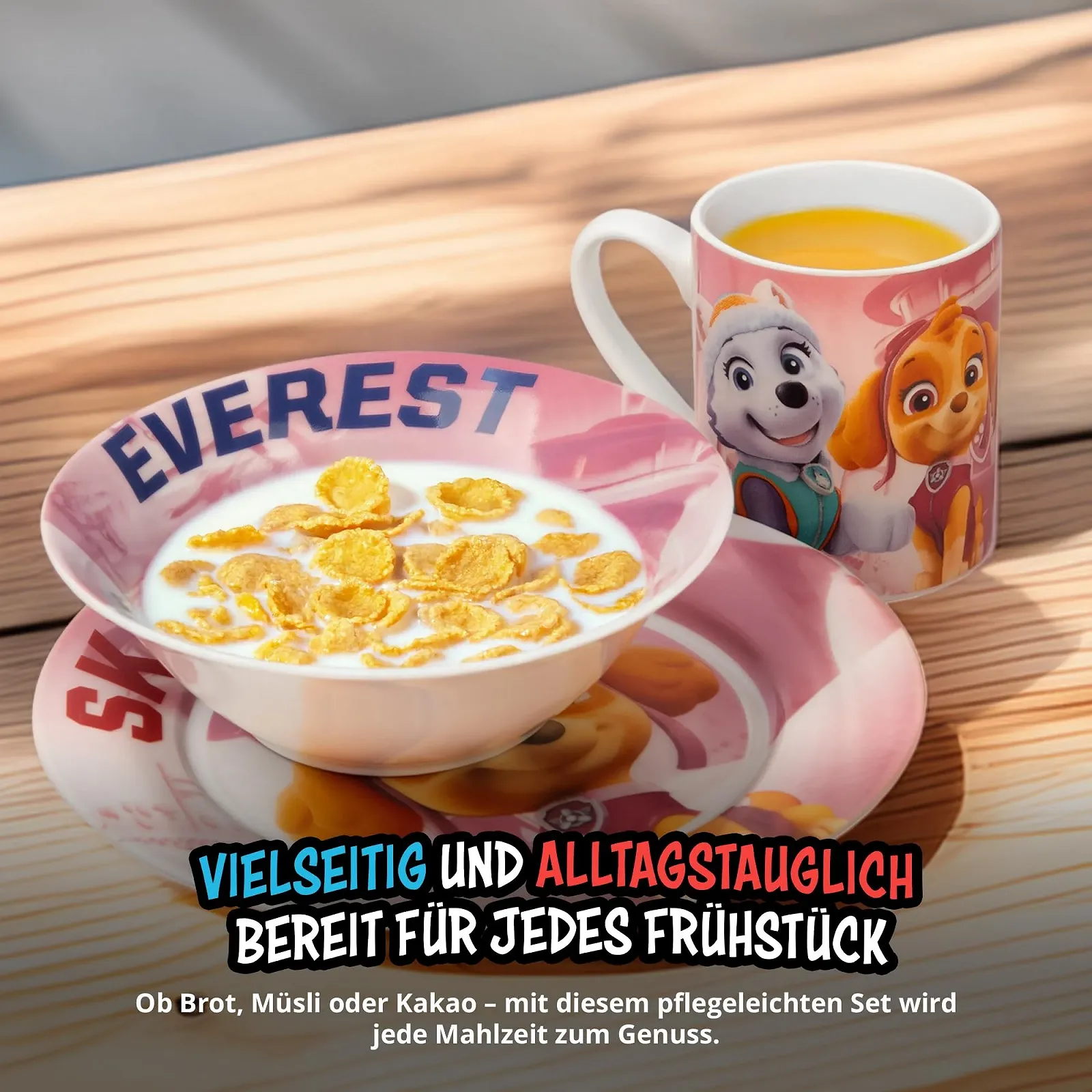 Набор детской посуды United Labels Paw Patrol Skye, Everest и Liberty Фарфоровый, фото №3 Набор детской посуды United Labels Paw Patrol Skye, Everest и Liberty Фарфоровый, фото №3