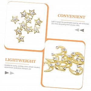 Металлические украшения для ногтей Звезда и Луна, Набор 30 шт synthetic.ua - Фото 1