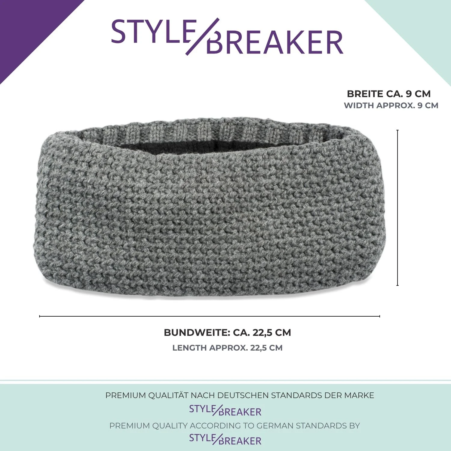 Пов'язка на голову styleBREAKER Жіноча Однотонна В'язана, фото №5