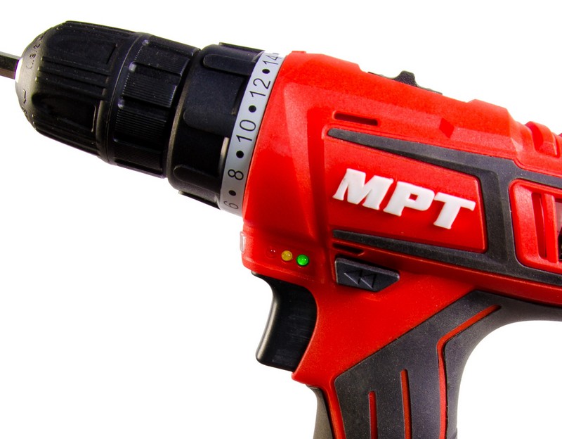 Дриль-шуруповерт акумуляторна MPT 16 В Li-ion 1.5 Аг 2 швидкості 0-400/1450 об/хв 10 мм АКБ кейс MCDT1626.B2, фото №6