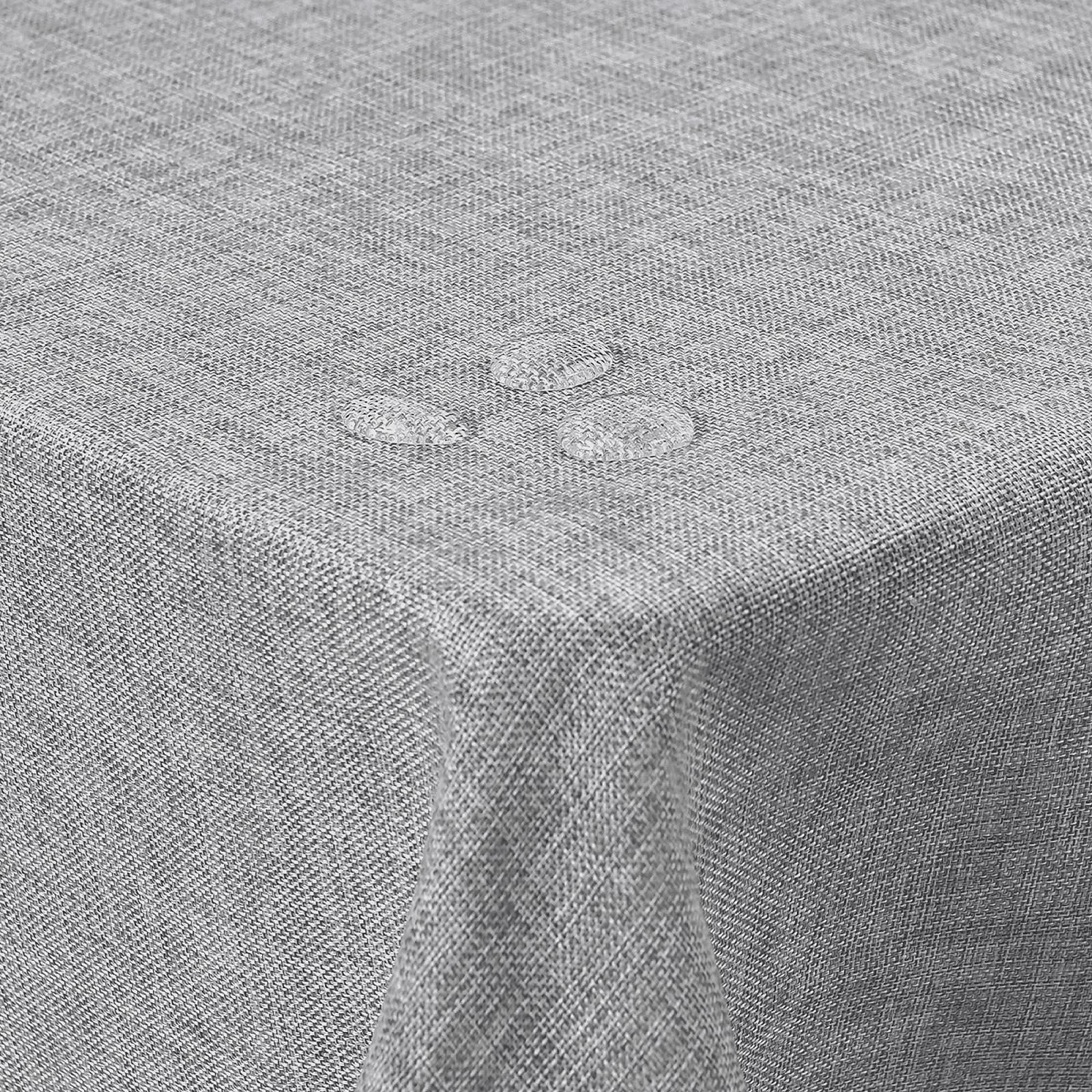 Скатертина JIUZHEN Linen Look 135 x 200 см Light Grey Поліестерова Водонепроникна, фото №3