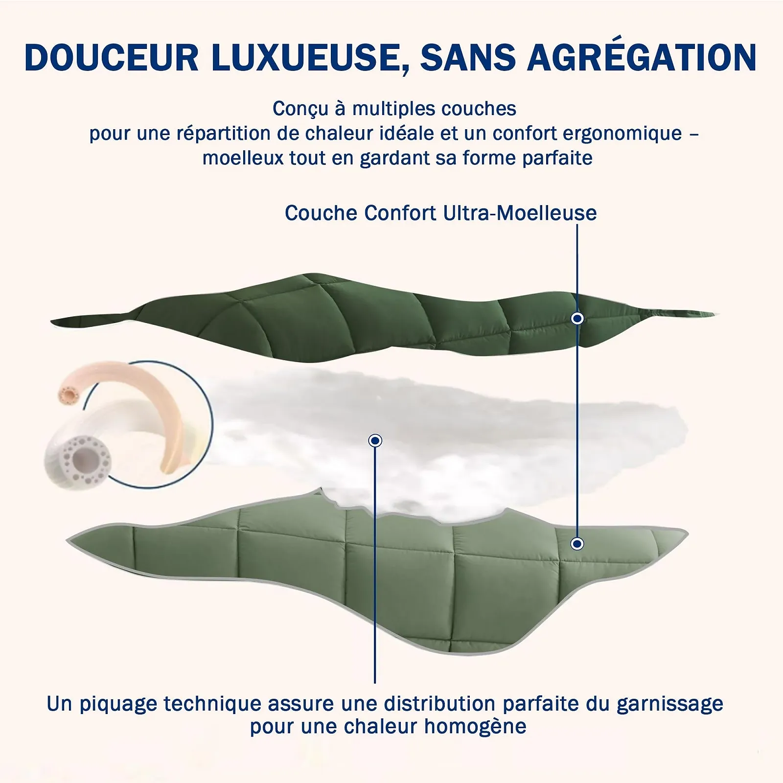 Покривало HIG 240 x 260 см + 2 наволочки 65 x 65 см, зелена, фото №3