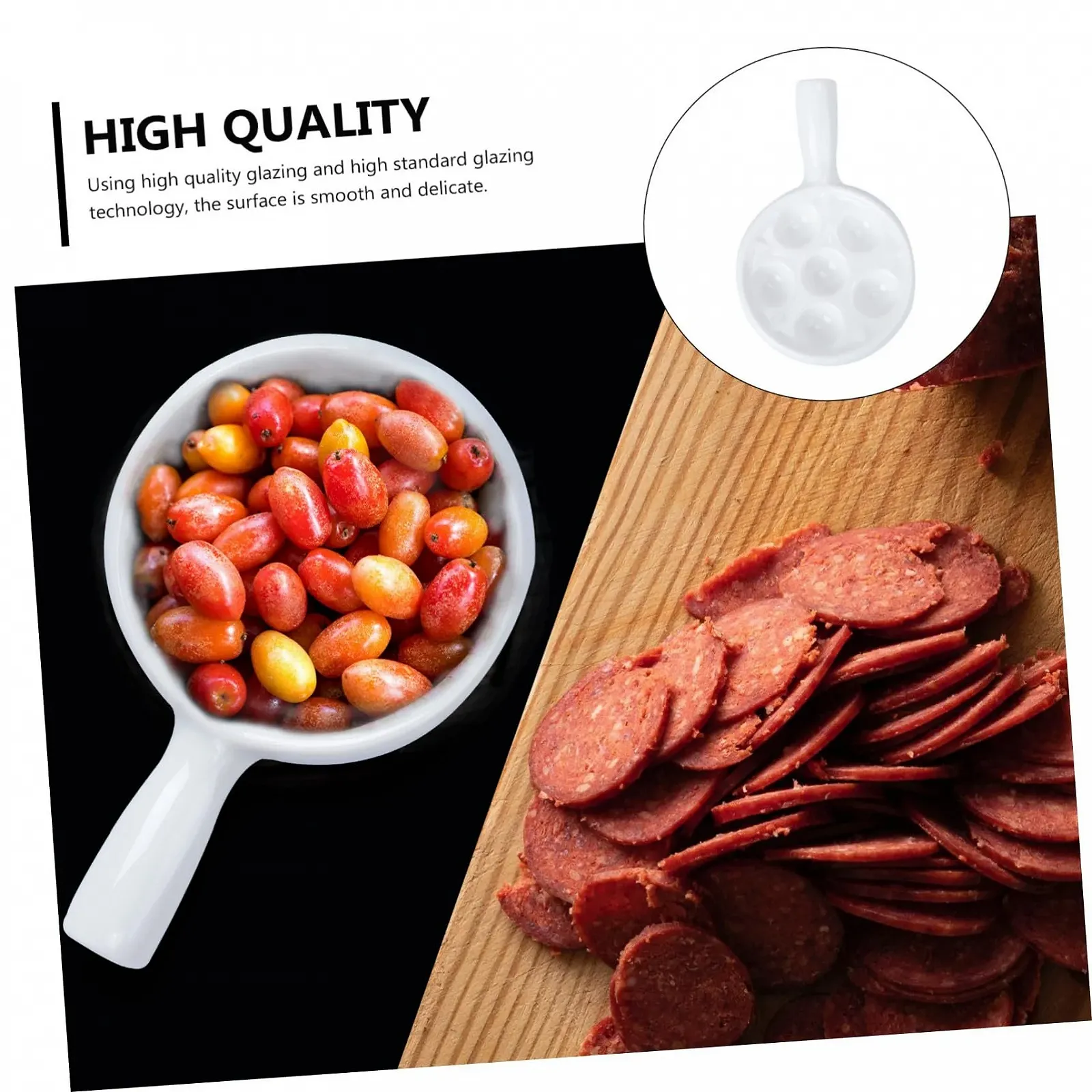 Форма для улиток керамическая с отверстиями глазурованная белая, фото №4