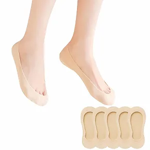 Носки-следки Женские 5 пар Размер 38-42 Балерина Ультралегкие Дышащие Нескользящие Силикон, 1, M - Фото 1