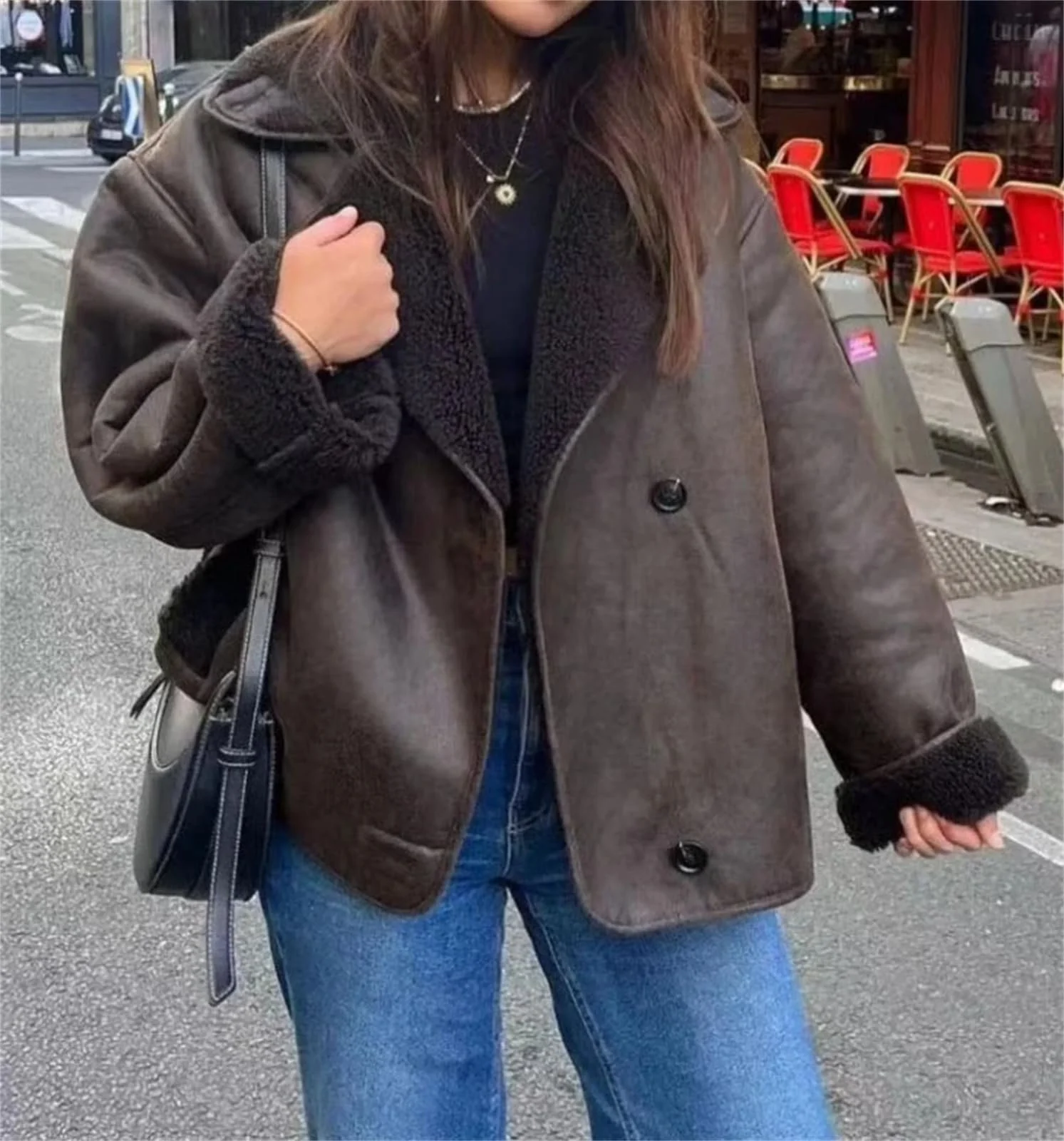 Женская Куртка OWEIEYEU Искусственная Кожа Ретро, фото №3 Женская Куртка OWEIEYEU Искусственная Кожа Ретро, фото №3