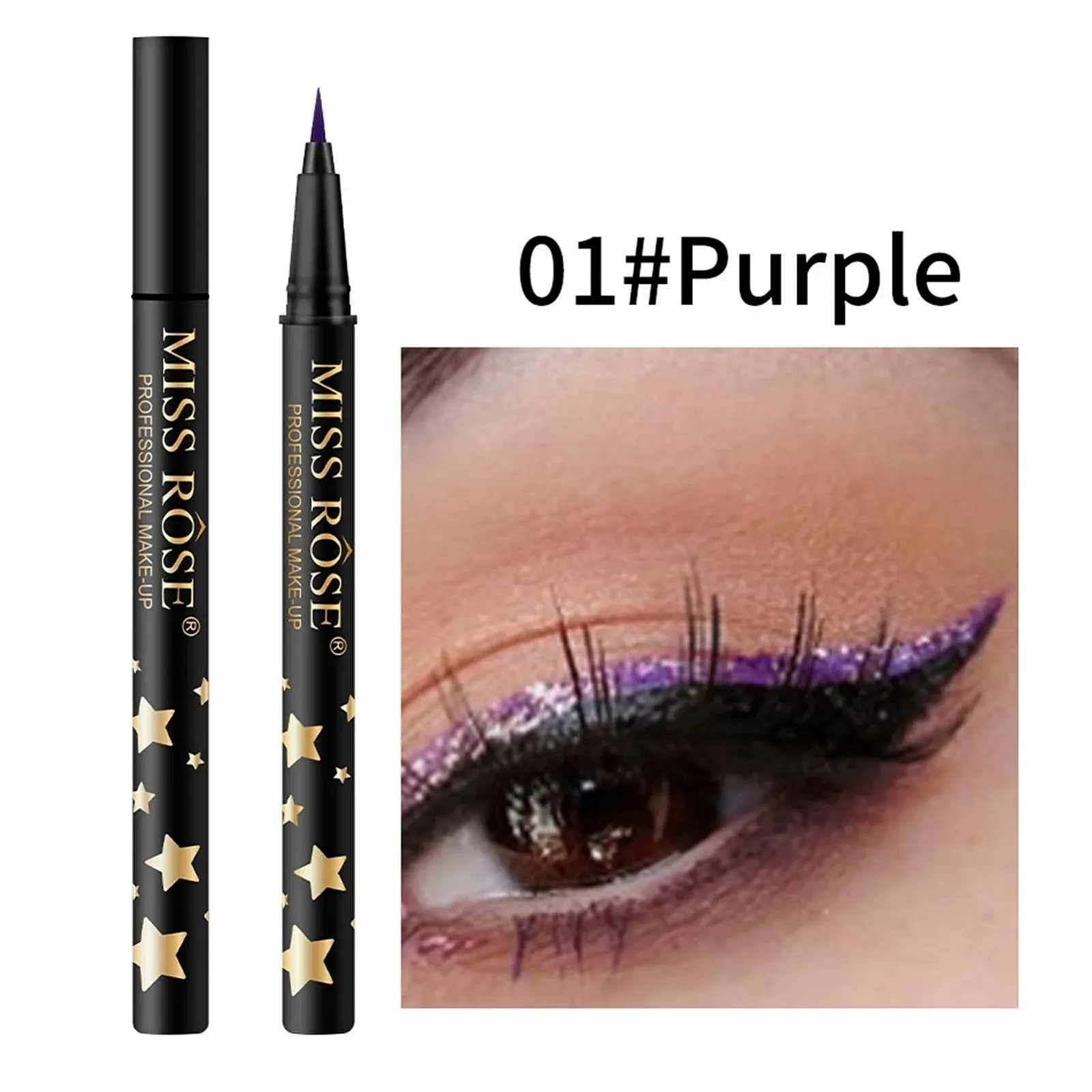 Жидкая Подводка для глаз с блестками Fowybe, фото №5