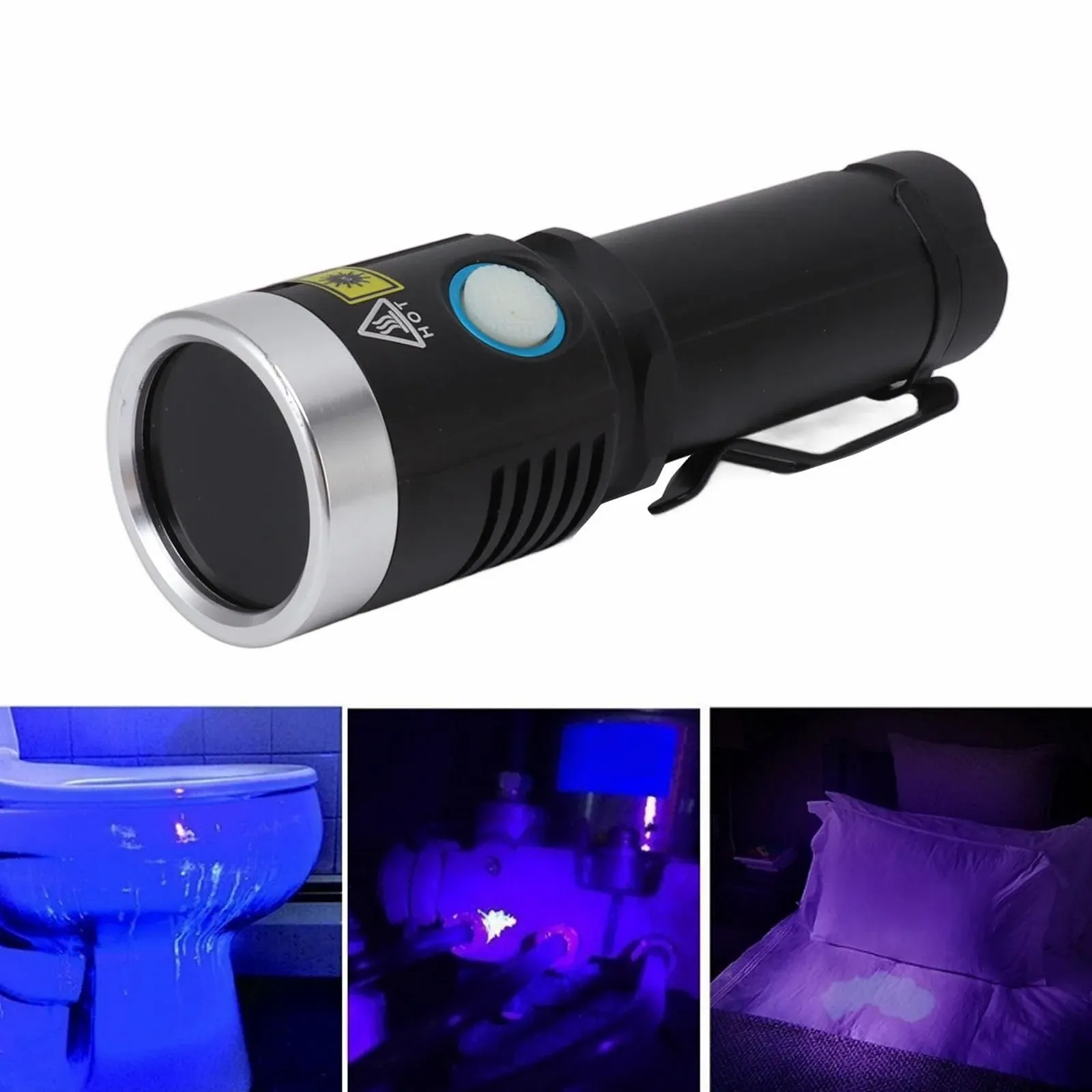 Портативний USB ліхтарик Hyuduo LED Ультрафіолетовий для виявлення сухого кольору, 20 Вт 365 нм Детектор сечі домашніх тварин, фото №6