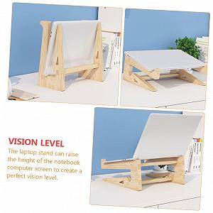 Подставка для ноутбука Регулируемая по высоте Деревянная Эргономичная Многофункциональная Khaki synthetic.ua - Фото 1