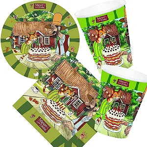 Набір посуду для вечірки Тарілки Чашки Серветки Pettersson and Findus 52 шт для 16 дітей - Фото 1