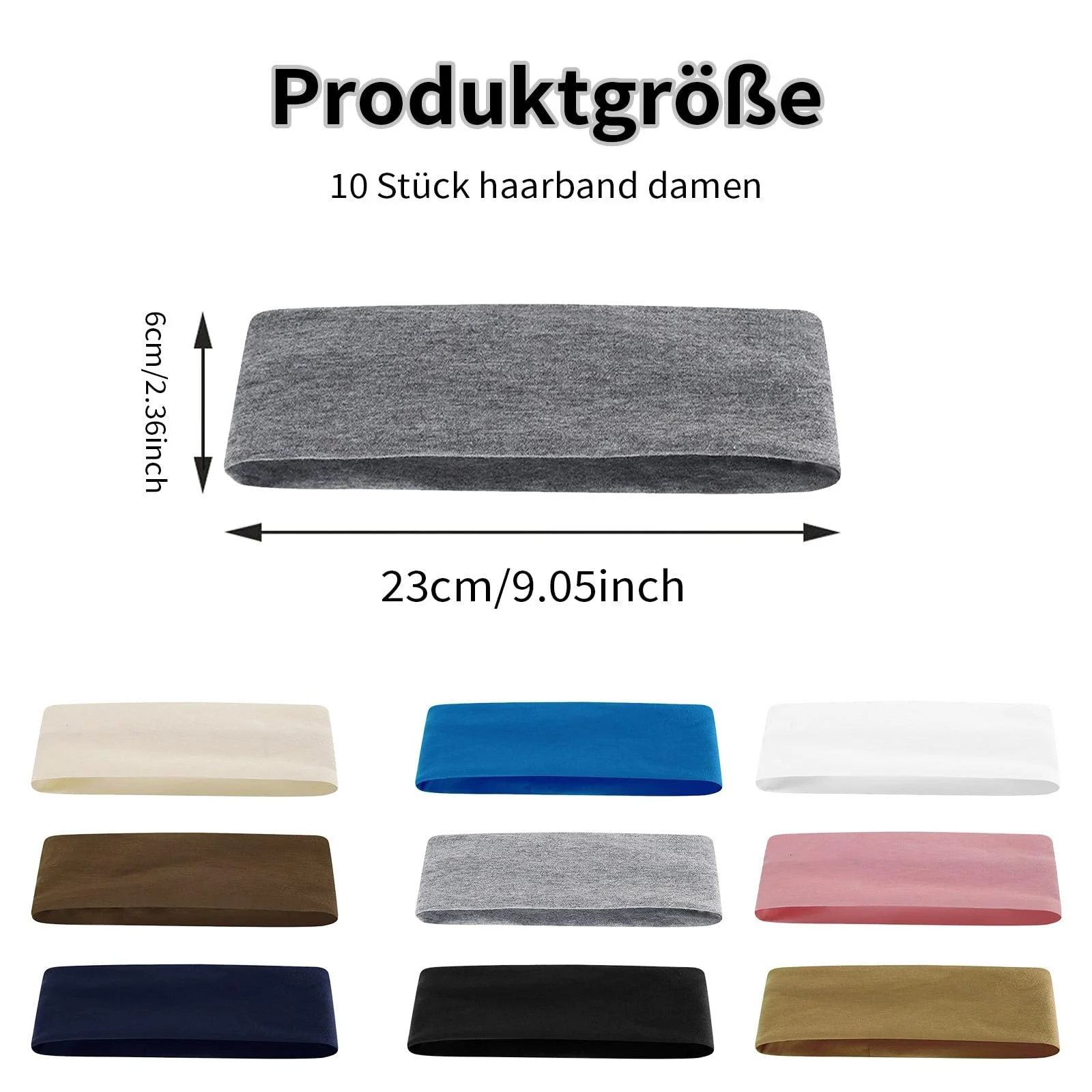 Набір з 10 спортивних пов'язок для волосся Еластична, фото №2 Набір з 10 спортивних пов'язок для волосся Еластична, фото №2