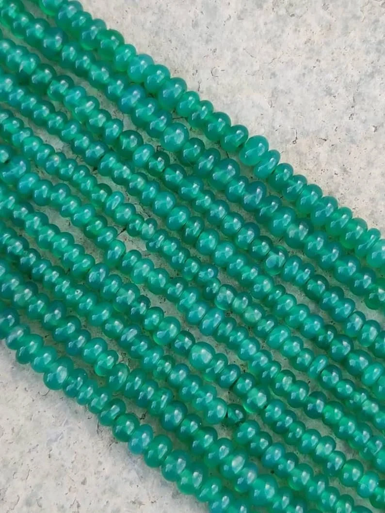 Бусины Оникс Зеленый Натуральный Граненый Рондель 3-3.5 мм, фото №4