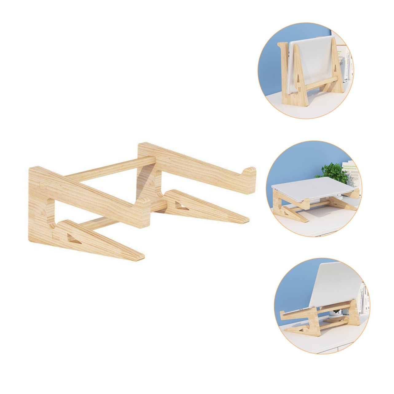 Підставка для ноутбука Дерев'яна ергономічна для комп'ютера з нековзними ніжками для кращої постави та вентиляції, фото №9