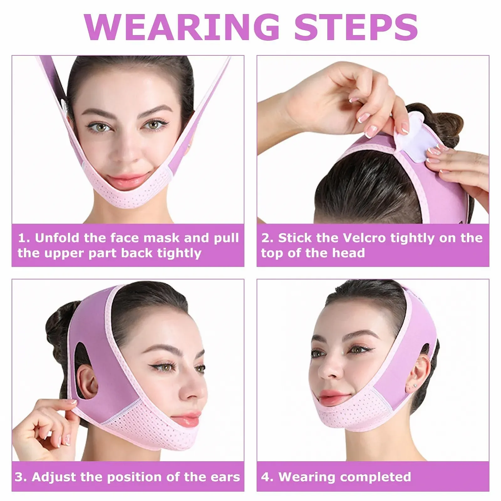 Маска V Line для підтяжки підборіддя, багаторазова маска для схуднення обличчя, фото №4