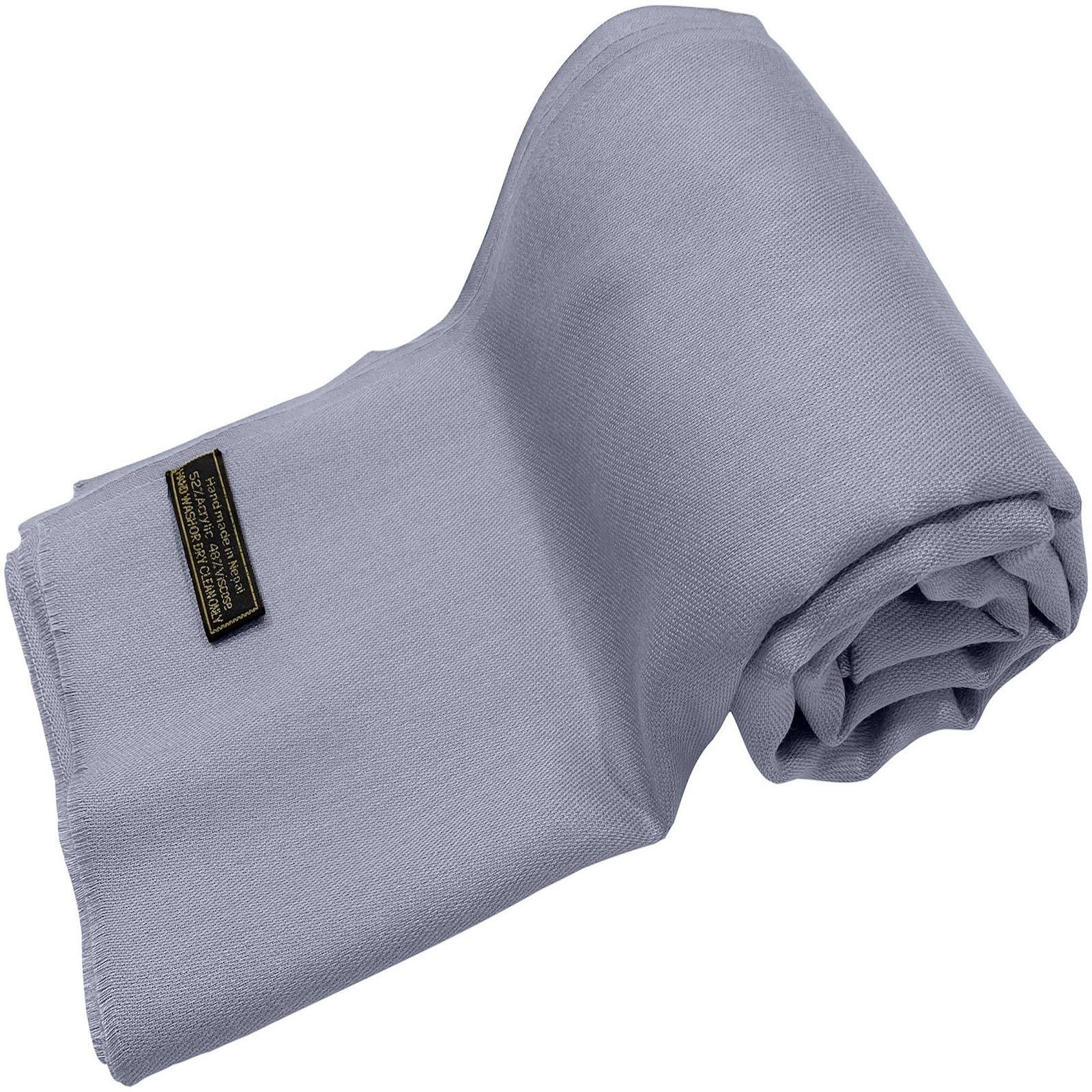 Платок-шаль CJ Apparel однотонный с бахромой, сине-серый, фото №8