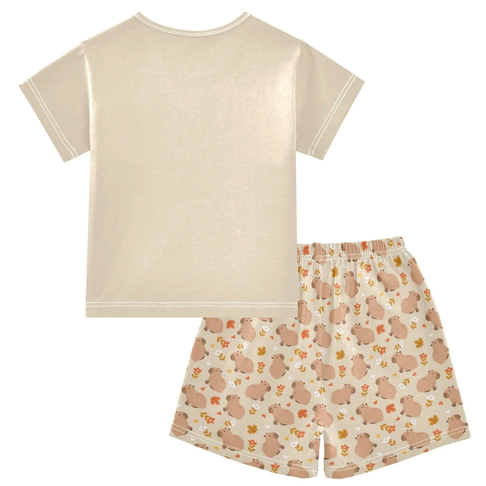 Комплект піжами Дитячий Mnsruu Капібара з короткими рукавами Бавовна для хлопчиків, фото №2