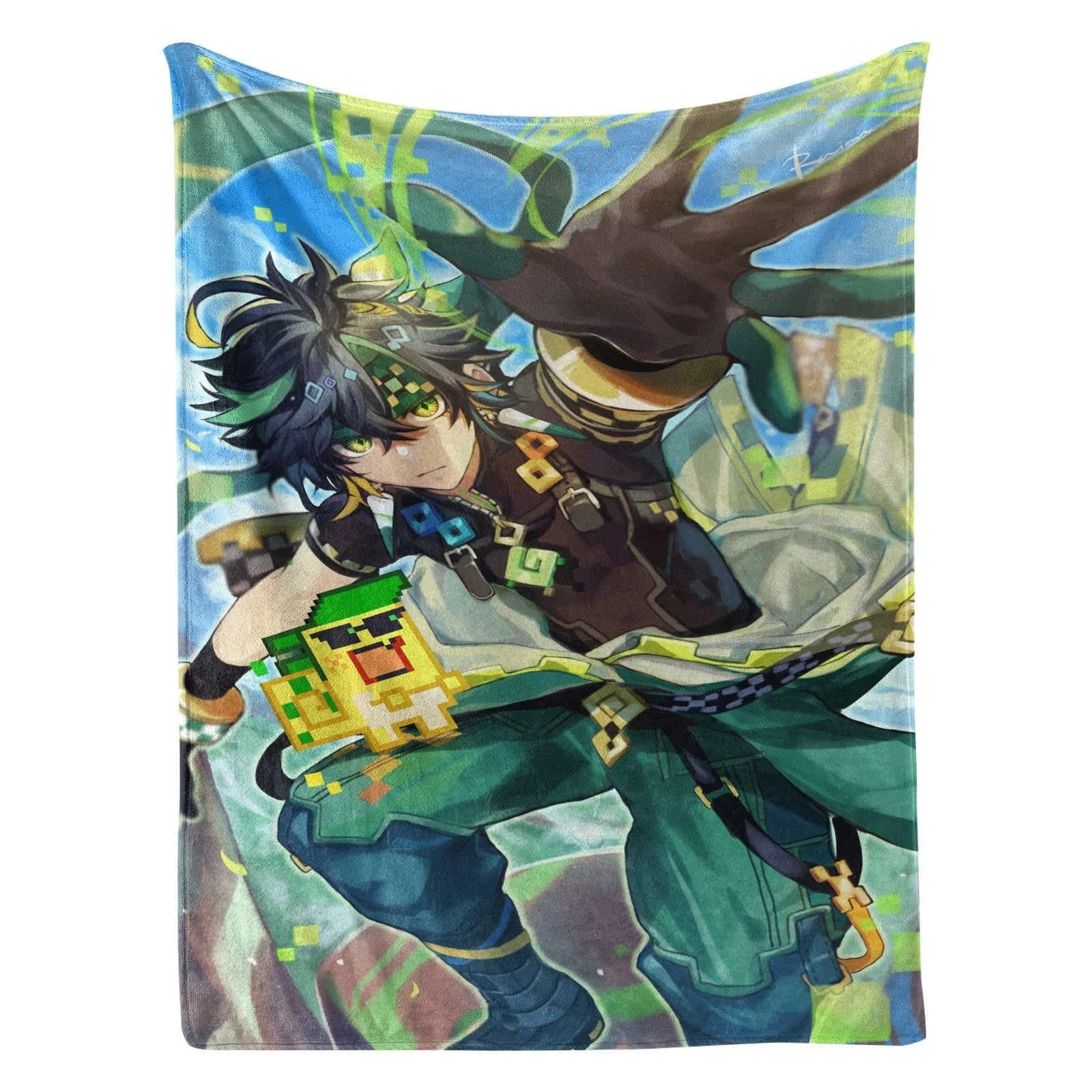 Одеяло Xingbiyou Genshin Impact Kinich Fluffy, одеяло для дивана (150 x 200 см), фото №1