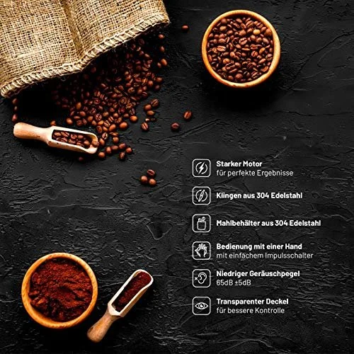 Електрична кавомолка Lauben 200ST 200 Вт, корпус з нержавіючої сталі, фото №7 Електрична кавомолка Lauben 200ST 200 Вт, корпус з нержавіючої сталі, фото №7