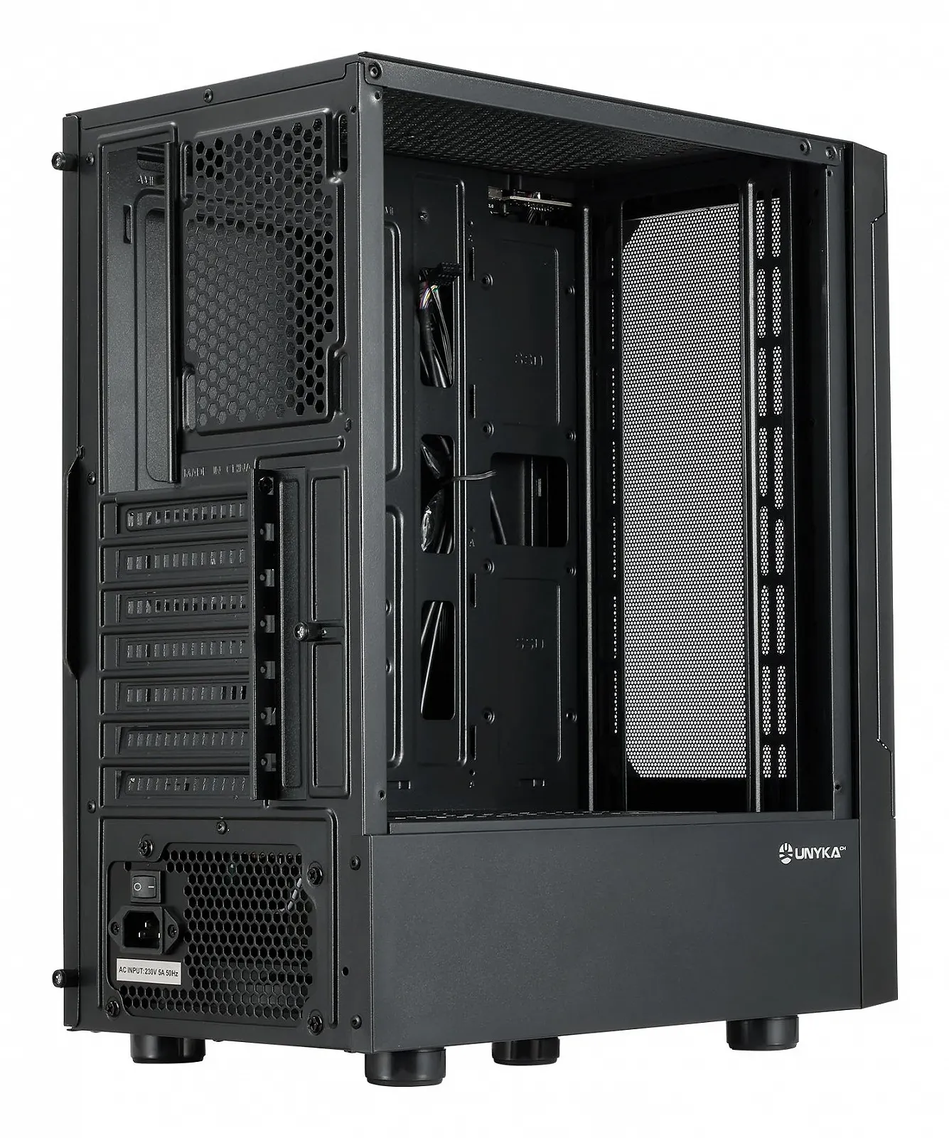Корпус для ПК UNYKAch AERO C35 / Встроенный БП 500W / ATX, Micro-ATX, Mini-ITX / Боковое стекло / Mesh / Черный, фото №5 Корпус для ПК UNYKAch AERO C35 / Встроенный БП 500W / ATX, Micro-ATX, Mini-ITX / Боковое стекло / Mesh / Черный, фото №5