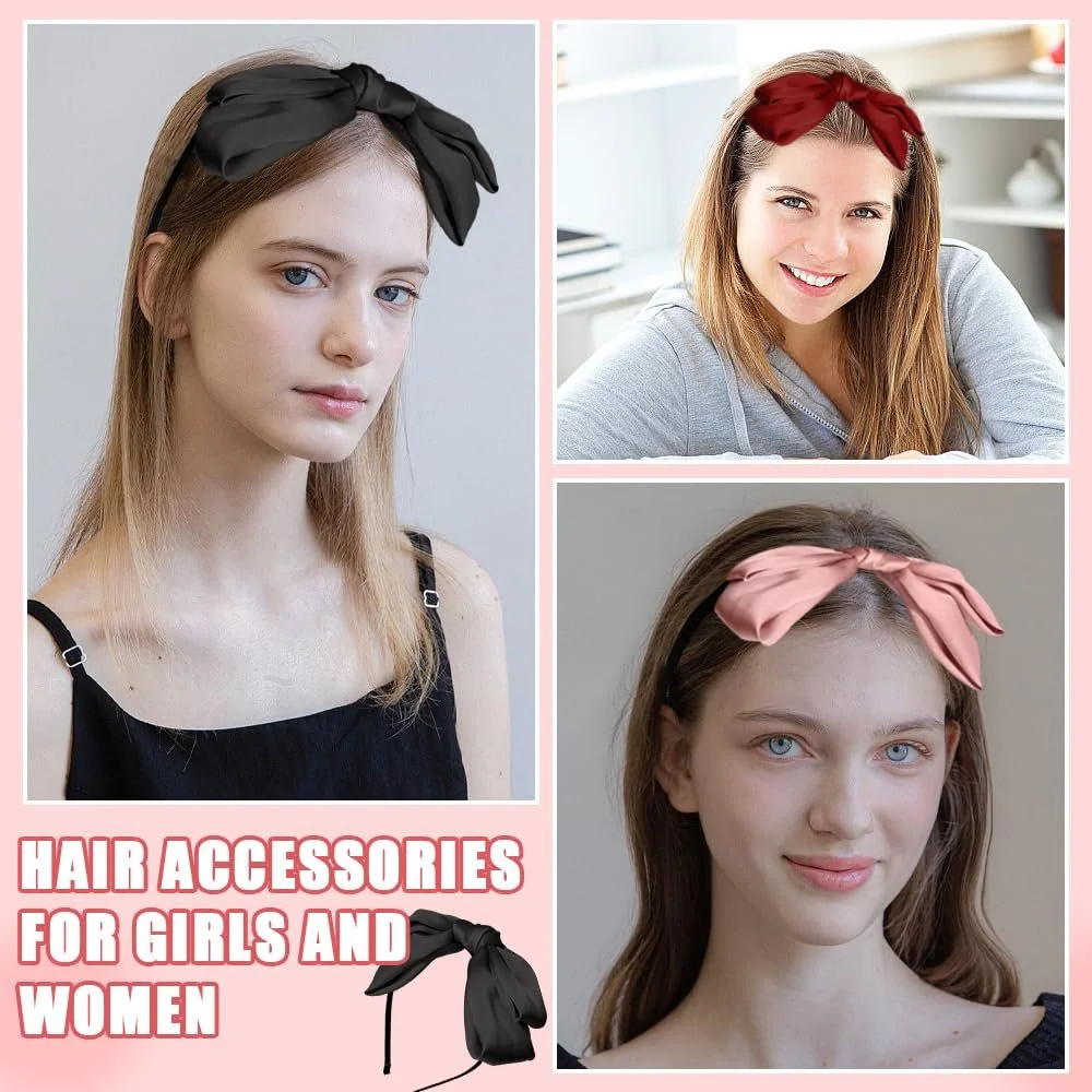 Набір обручів для волосся з бантом 3 шт. Різнокольоровий, фото №3