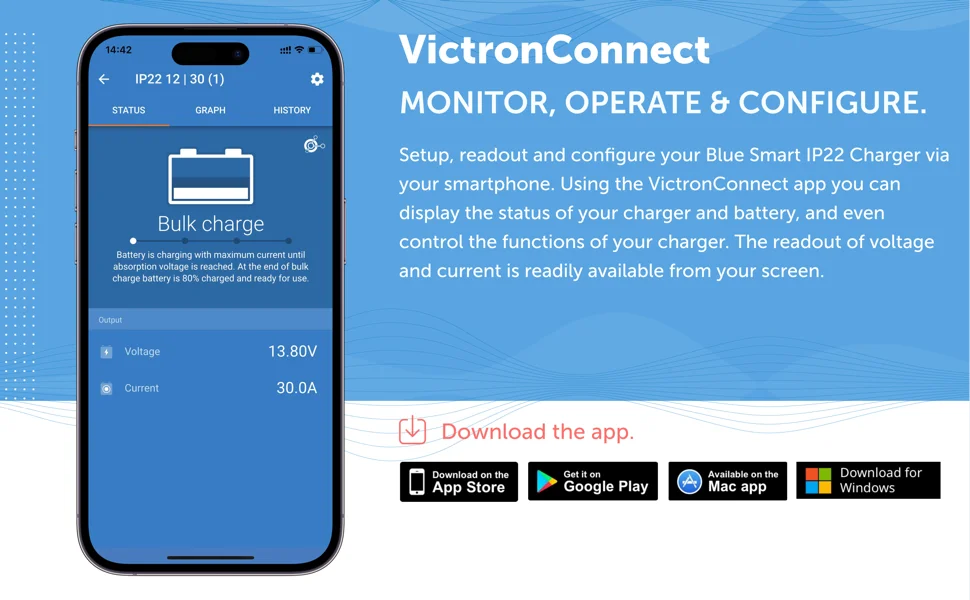 Зарядное устройство Victron Energy Blue Smart Blue IP22 12V 30A, фото №7 Зарядное устройство Victron Energy Blue Smart Blue IP22 12V 30A, фото №7
