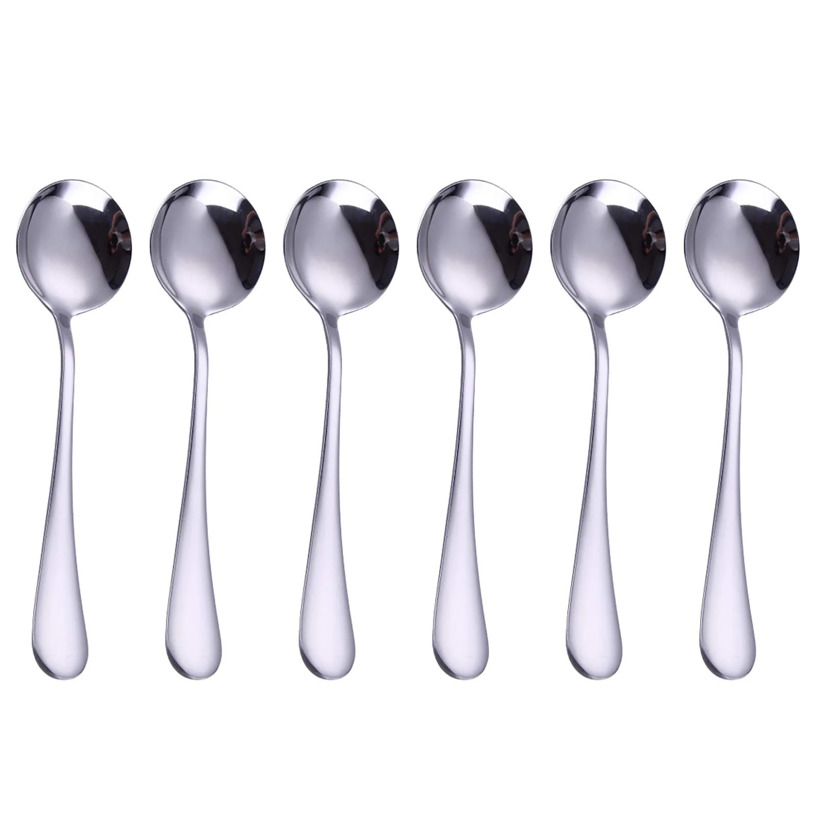 Ложка столова VANRA 6 шт., 19 см, ложка для супу, кругла, фото №1