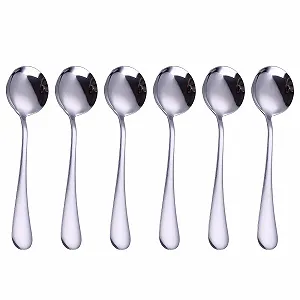 Ложка столовая VANRA 6 шт, 19 см, ложка для супа, круглая - Фото 1